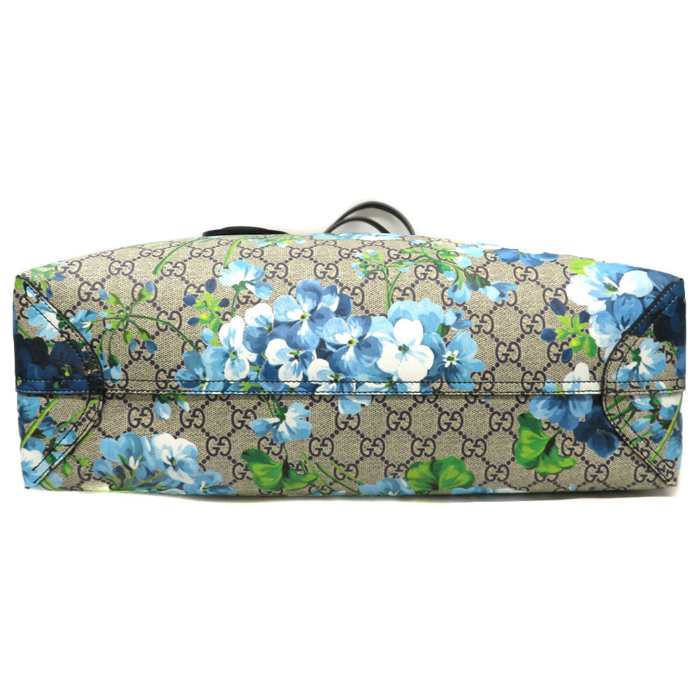 GUCCI GG Blooms Reversible Tote Bag Supreme Beige Blue Floral Flower - Picture 4 of 11